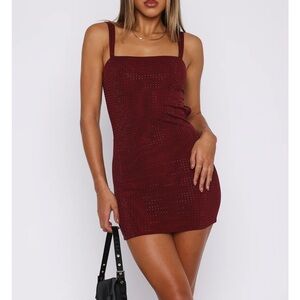 New White Fox Boutique dress  XS wine.sold out HOCO